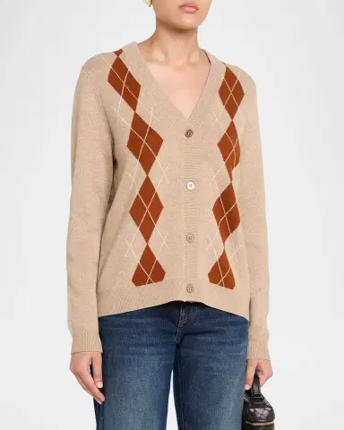 Kule Argyle V-Neck Cardigan | Thumbnail 4 Kule Argyle V-Neck Cardigan | Thumbnail 4