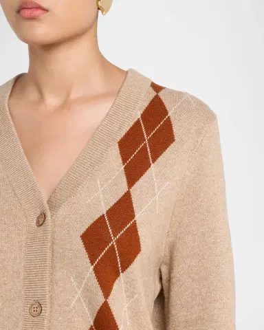 Kule Argyle V-Neck Cardigan | Thumbnail 5 Kule Argyle V-Neck Cardigan | Thumbnail 5