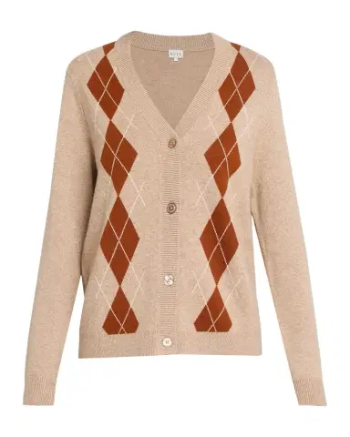 Kule Argyle V-Neck Cardigan | Thumbnail 1 Kule Argyle V-Neck Cardigan | Thumbnail 1