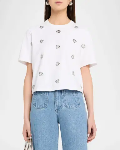 Veronica Beard Embellished Crewneck T-Shirt | Thumbnail 4 Veronica Beard Embellished Crewneck T-Shirt | Thumbnail 4