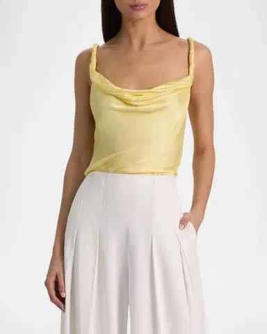 ALICE + OLIVIA Monique Twist Strap Cowl-Neck Blouse | Thumbnail 4 ALICE + OLIVIA Monique Twist Strap Cowl-Neck Blouse | Thumbnail 4