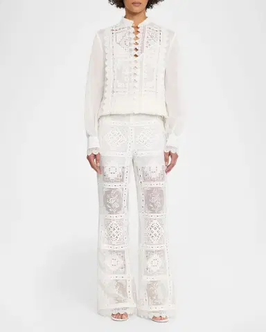 Zimmermann Aster Embroidered Pants | Thumbnail 2 Zimmermann Aster Embroidered Pants | Thumbnail 2