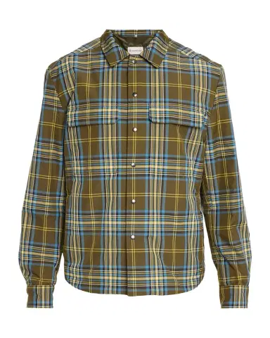 Moncler en's Monogram Checked Nylon Shirt Jacket | Thumbnail 1 Moncler en's Monogram Checked Nylon Shirt Jacket | Thumbnail 1
