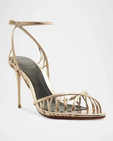 Alexandre Birman 85mm Solene Metallic Leather Sandals | Thumbnail 2 Alexandre Birman 85mm Solene Metallic Leather Sandals | Thumbnail 2