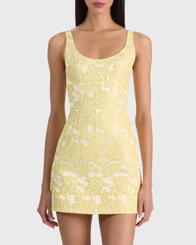 ALICE + OLIVIA Charlotte Floral Jacquard Mini Dress | Thumbnail 3 ALICE + OLIVIA Charlotte Floral Jacquard Mini Dress | Thumbnail 3