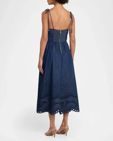 Zimmermann Mahon Broderie Denim Picnic Dress | Thumbnail 3 Zimmermann Mahon Broderie Denim Picnic Dress | Thumbnail 3