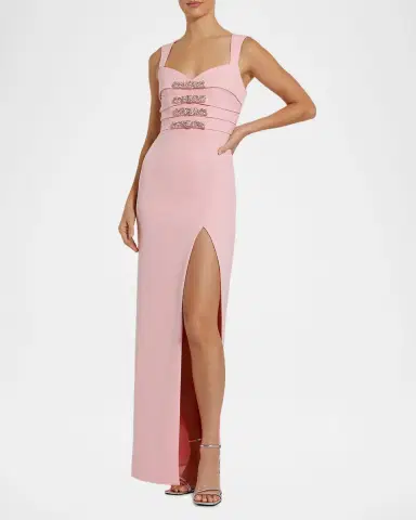 Mac Duggal Bow-Embellished Crepe Column Gown | Thumbnail 2 Mac Duggal Bow-Embellished Crepe Column Gown | Thumbnail 2