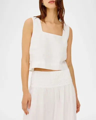 RAILS Akira Square-Neck Linen Crop Top | Thumbnail 4 RAILS Akira Square-Neck Linen Crop Top | Thumbnail 4