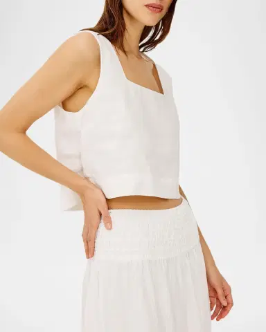 RAILS Akira Square-Neck Linen Crop Top | Thumbnail 6 RAILS Akira Square-Neck Linen Crop Top | Thumbnail 6