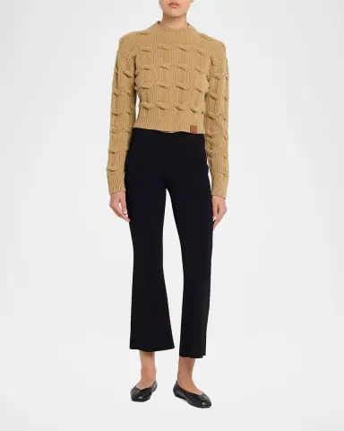 Stella McCartney Cable Knit Crop Crewneck Sweater | Thumbnail 2 Stella McCartney Cable Knit Crop Crewneck Sweater | Thumbnail 2