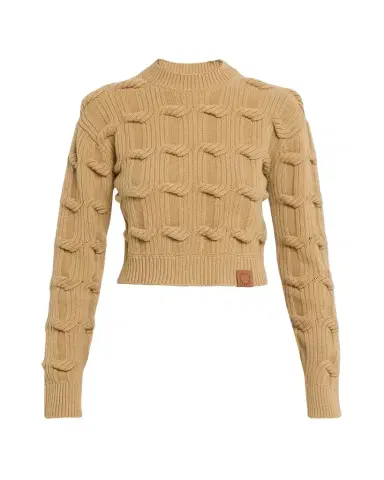 Stella McCartney Cable Knit Crop Crewneck Sweater | Thumbnail 1 Stella McCartney Cable Knit Crop Crewneck Sweater | Thumbnail 1