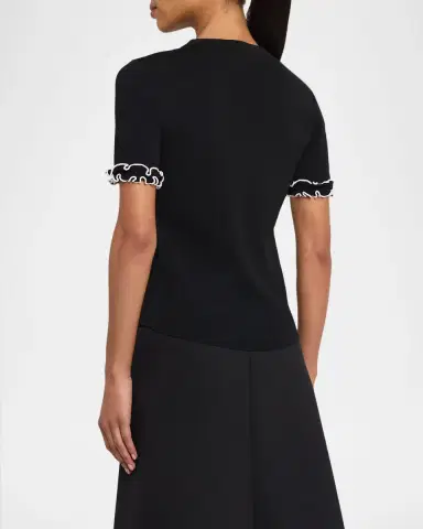 Elie Tahari The Rose Ruffle Short-Sleeve Shirt | Thumbnail 3 Elie Tahari The Rose Ruffle Short-Sleeve Shirt | Thumbnail 3
