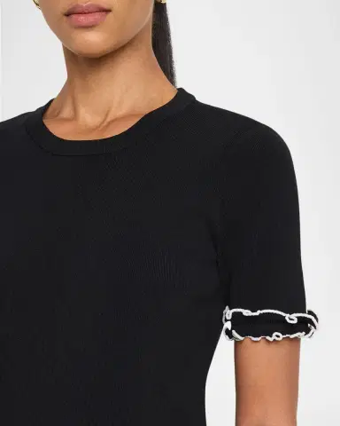 Elie Tahari The Rose Ruffle Short-Sleeve Shirt | Thumbnail 5 Elie Tahari The Rose Ruffle Short-Sleeve Shirt | Thumbnail 5