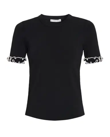 Elie Tahari The Rose Ruffle Short-Sleeve Shirt | Thumbnail 1 Elie Tahari The Rose Ruffle Short-Sleeve Shirt | Thumbnail 1