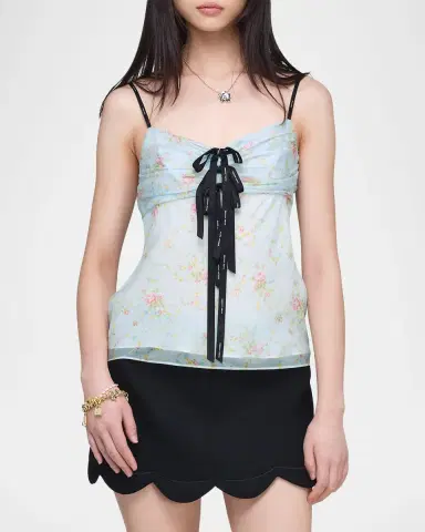 Marc Jacobs Blurred Floral Bow Top | Thumbnail 4 Marc Jacobs Blurred Floral Bow Top | Thumbnail 4