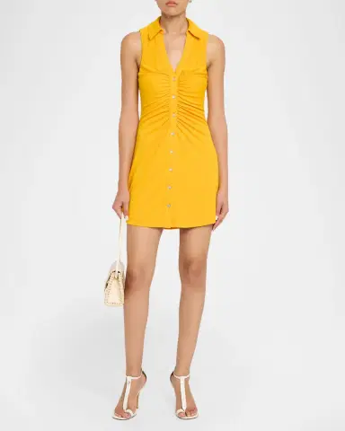 Cinq à Sept Melinda Gathered Button-Front Mini Dress | Thumbnail 2 Cinq à Sept Melinda Gathered Button-Front Mini Dress | Thumbnail 2