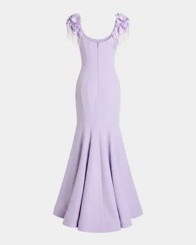 Mac Duggal Fringe-Cap-Sleeve Trumpet Gown | Thumbnail 5 Mac Duggal Fringe-Cap-Sleeve Trumpet Gown | Thumbnail 5