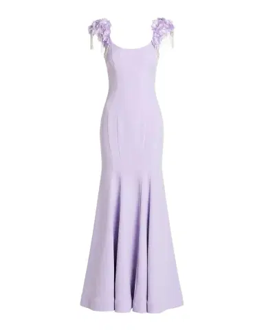 Mac Duggal Fringe-Cap-Sleeve Trumpet Gown | Thumbnail 1 Mac Duggal Fringe-Cap-Sleeve Trumpet Gown | Thumbnail 1