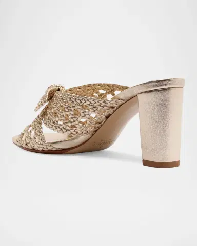 Alexandre Birman 75mm Belinda Woven Metallic Leather Mules | Thumbnail 3 Alexandre Birman 75mm Belinda Woven Metallic Leather Mules | Thumbnail 3