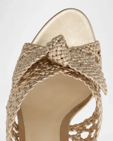 Alexandre Birman 75mm Belinda Woven Metallic Leather Mules | Thumbnail 4 Alexandre Birman 75mm Belinda Woven Metallic Leather Mules | Thumbnail 4
