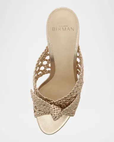 Alexandre Birman 75mm Belinda Woven Metallic Leather Mules | Thumbnail 5 Alexandre Birman 75mm Belinda Woven Metallic Leather Mules | Thumbnail 5
