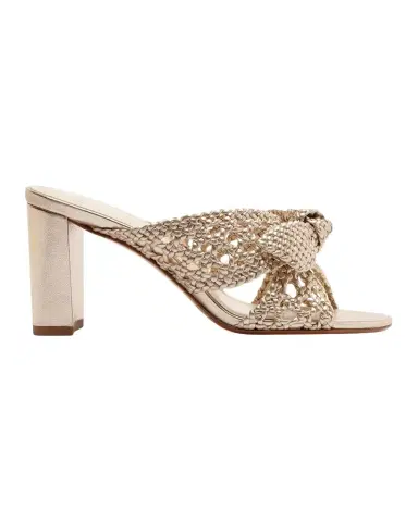 Alexandre Birman 75mm Belinda Woven Metallic Leather Mules | Thumbnail 1 Alexandre Birman 75mm Belinda Woven Metallic Leather Mules | Thumbnail 1