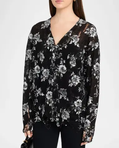 R13 Printed Boyfriend Cardigan | Thumbnail 4 R13 Printed Boyfriend Cardigan | Thumbnail 4
