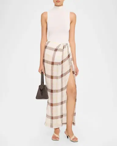 Lisa Marie Fernandez Plaid Sarong Maxi Skirt | Thumbnail 2 Lisa Marie Fernandez Plaid Sarong Maxi Skirt | Thumbnail 2