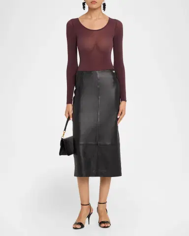 Wolford Buenos Aires Long-Sleeve Semi-Sheer Bodysuit | Thumbnail 2 Wolford Buenos Aires Long-Sleeve Semi-Sheer Bodysuit | Thumbnail 2