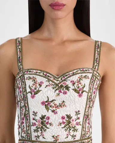 ALICE + OLIVIA Katia Embroidered Jacquard Mini Dress | Thumbnail 5 ALICE + OLIVIA Katia Embroidered Jacquard Mini Dress | Thumbnail 5