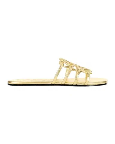 Loewe x Paula's Ibiza Petal Anagram Metallic Leather Slide Sandals | Thumbnail 1 Loewe x Paula's Ibiza Petal Anagram Metallic Leather Slide Sandals | Thumbnail 1