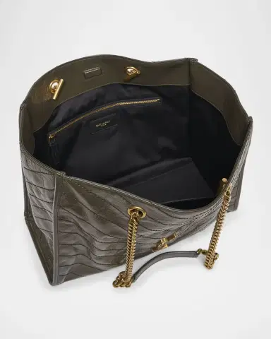 Saint Laurent Niki YSL Chevron Quilted Shopping Tote Bag | Thumbnail 3 Saint Laurent Niki YSL Chevron Quilted Shopping Tote Bag | Thumbnail 3