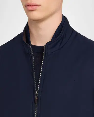 Maurizio Baldassari Men's Summer Full-Zip Vest with Knit Sides | Thumbnail 5 Maurizio Baldassari Men's Summer Full-Zip Vest with Knit Sides | Thumbnail 5