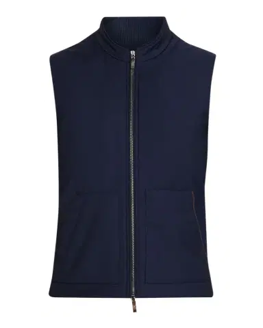Maurizio Baldassari Men's Summer Full-Zip Vest with Knit Sides | Thumbnail 1 Maurizio Baldassari Men's Summer Full-Zip Vest with Knit Sides | Thumbnail 1