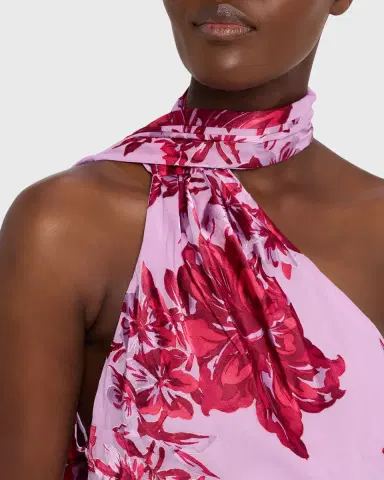 Retrofête Lorenna Floral One-Shoulder Scarf Gown | Thumbnail 5 Retrofête Lorenna Floral One-Shoulder Scarf Gown | Thumbnail 5