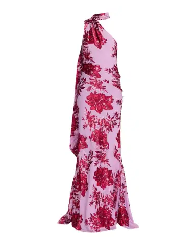 Retrofête Lorenna Floral One-Shoulder Scarf Gown | Thumbnail 1 Retrofête Lorenna Floral One-Shoulder Scarf Gown | Thumbnail 1