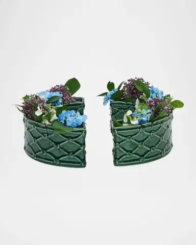 Juliska Berry & Thread Petite Parterre Garden Half Circle Vases, Set of 2 | Thumbnail 2 Juliska Berry & Thread Petite Parterre Garden Half Circle Vases, Set of 2 | Thumbnail 2