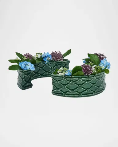 Juliska Berry & Thread Petite Parterre Garden Half Circle Vases, Set of 2 | Thumbnail 3 Juliska Berry & Thread Petite Parterre Garden Half Circle Vases, Set of 2 | Thumbnail 3