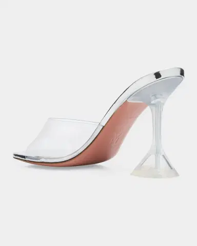Amina Muaddi 70mm Lupita Transparent Mule Sandals | Thumbnail 2 Amina Muaddi 70mm Lupita Transparent Mule Sandals | Thumbnail 2