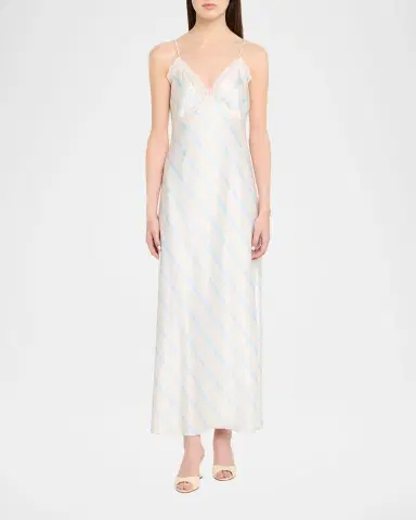 LoveShackFancy Manuela Floral Satin Slip Dress | Thumbnail 2 LoveShackFancy Manuela Floral Satin Slip Dress | Thumbnail 2
