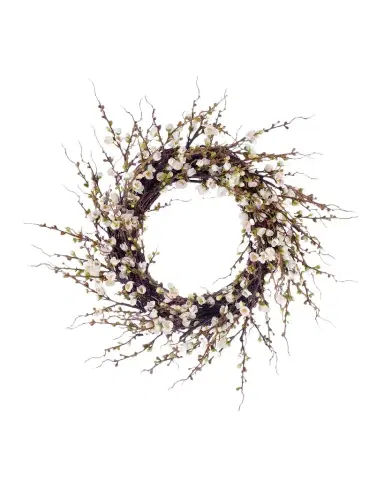 Winward Home 24" Faux Peach Blossom Wreath | Thumbnail 1 Winward Home 24" Faux Peach Blossom Wreath | Thumbnail 1