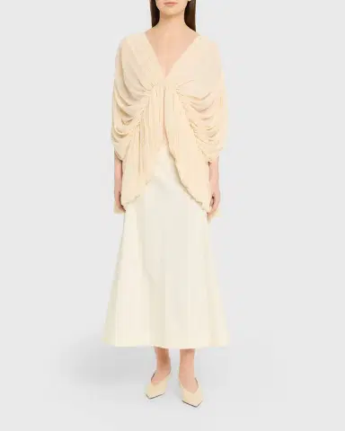 Ronny Kobo Lenore Draped Deep V-Neck Top | Thumbnail 2 Ronny Kobo Lenore Draped Deep V-Neck Top | Thumbnail 2