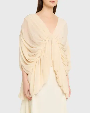 Ronny Kobo Lenore Draped Deep V-Neck Top | Thumbnail 4 Ronny Kobo Lenore Draped Deep V-Neck Top | Thumbnail 4