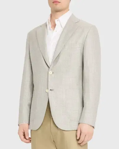 Brioni Men's Wool Plume Plaid Single-Breasted Sport Coat | Thumbnail 4 Brioni Men's Wool Plume Plaid Single-Breasted Sport Coat | Thumbnail 4