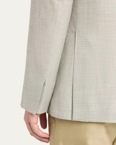Brioni Men's Wool Plume Plaid Single-Breasted Sport Coat | Thumbnail 8 Brioni Men's Wool Plume Plaid Single-Breasted Sport Coat | Thumbnail 8