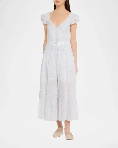 LoveShackFancy Aurela Floral Cotton Maxi Dress | Thumbnail 4 LoveShackFancy Aurela Floral Cotton Maxi Dress | Thumbnail 4