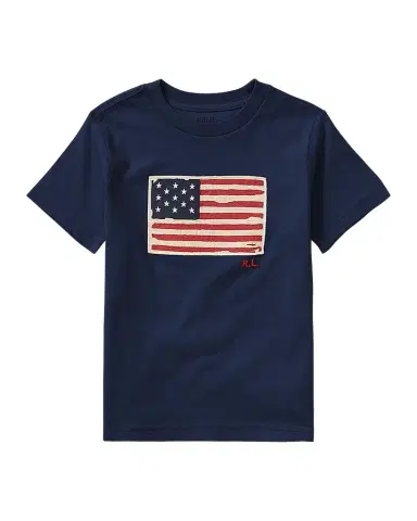 Polo Ralph Lauren Boy's Embroidered Flag Cotton Jersey T-Shirt, Size 2-7 | Thumbnail 1 Polo Ralph Lauren Boy's Embroidered Flag Cotton Jersey T-Shirt, Size 2-7 | Thumbnail 1