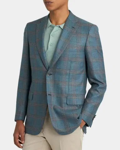 Brioni Men's Wool Plaid Single-Breasted Sport Coat | Thumbnail 4 Brioni Men's Wool Plaid Single-Breasted Sport Coat | Thumbnail 4