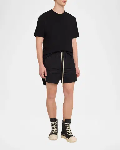 Rick Owens Men's Cotton Maxi-Drawstring Shorts | Thumbnail 2 Rick Owens Men's Cotton Maxi-Drawstring Shorts | Thumbnail 2