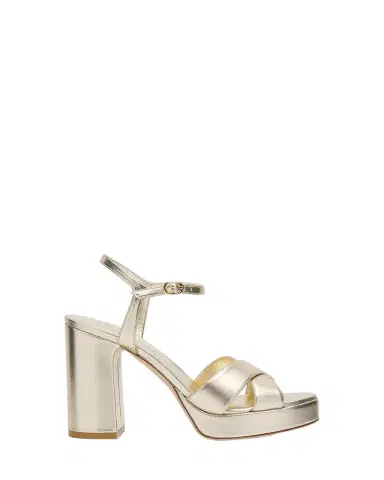Stuart Weitzman Dayna Metallic Crisscross Platform Sandals | Thumbnail 1 Stuart Weitzman Dayna Metallic Crisscross Platform Sandals | Thumbnail 1